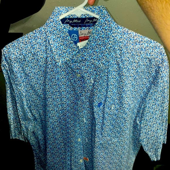 Blue wrangler designed short sleeve button down